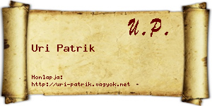 Uri Patrik névjegykártya